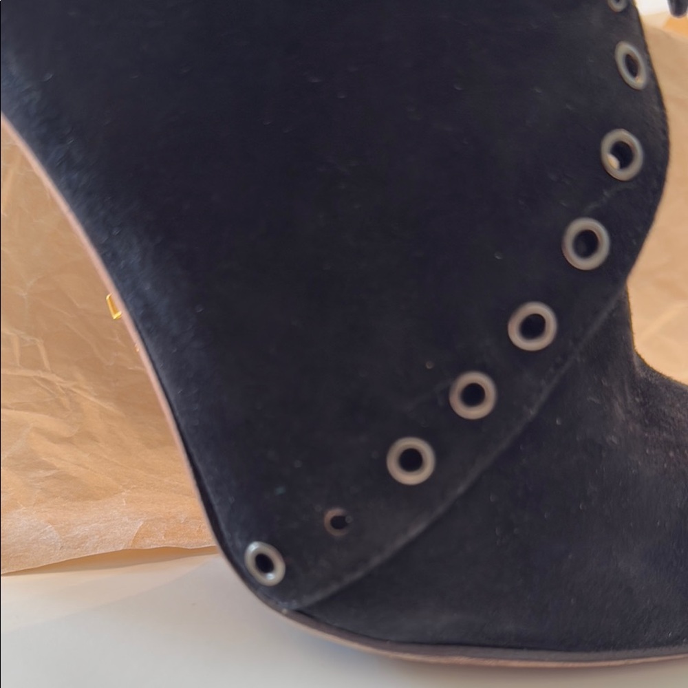 Prada Black Suede Stiletto Ankle Boots - Picture 9 of 9